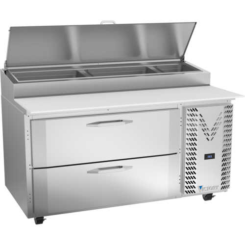Victory VPPD67HC-6 67.13" W 2 Drawers Pizza Prep Table - 115 Volts