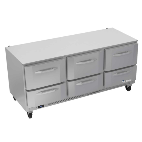 Victory VURD72HC-6 72" W Under Counter Refrigerator - 115 Volts
