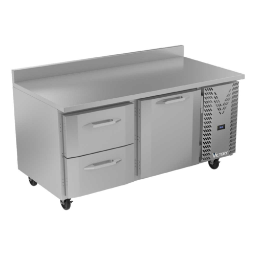 Victory VWRD67HC-2 67.13" W 1 Door Stainless Steel Exterior Worktop Refrigerated Counter - 115 Volts