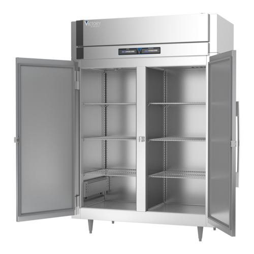 Victory HRSA-2D-S1-EW-HC Stainless Steel Exterior 2 Section UltraSpec Series Dual Temp Warmer & Refrigerator - 115 Volts