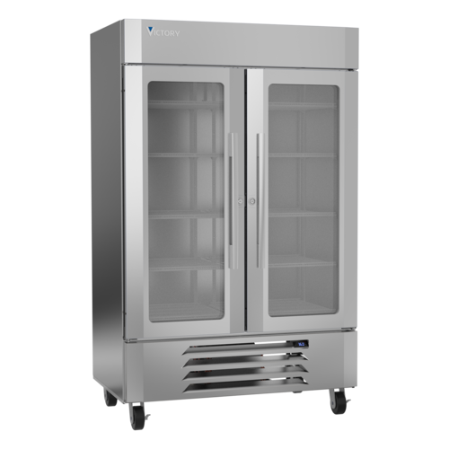 Victory LSR49HC-1 51.94" W Stainless Steel Exterior Two-Section UltaSpec Series Merchandiser Refrigerator - 115 Volts