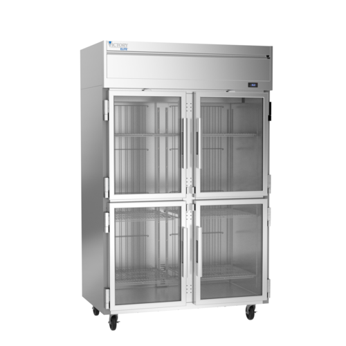 Victory VERSA-2D-HG-HC 52" W Stainless Steel Front & Painted Sides Glass Door Victory Elite Refrigerator - 115 Volts