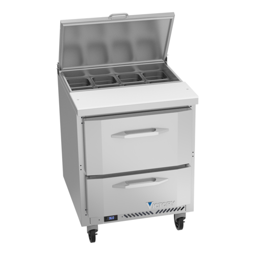 Victory VSPD27HC-08-2 27" W 2 Drawers UltraSpec Series Sandwich Prep Table - 115 Volts