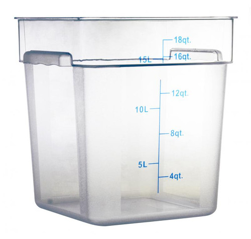 Omcan USA 80180 18 Qt. Clear Polycarbonate Square Food Storage Container