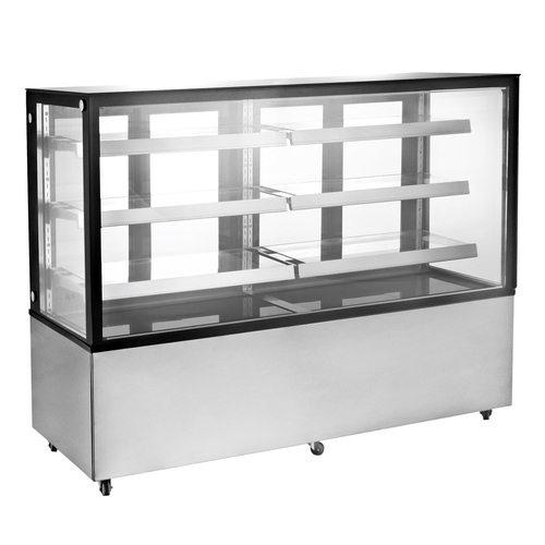 Omcan USA 44505 71.8" W 3 Shelves Square Glass Refrigerated Display Case