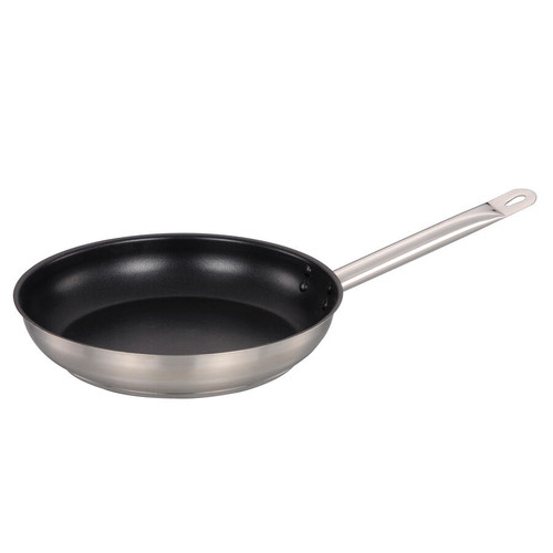 Omcan USA 85272 9" Dia. Stainless Steel Riveted Handle Frying Pan