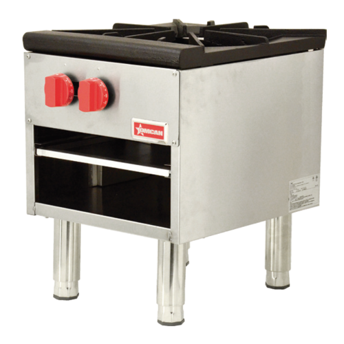 Omcan USA 37525 18"W x 21"D Stainless Steel Natural Gas Single Stock Pot Range - 100,000 BTU