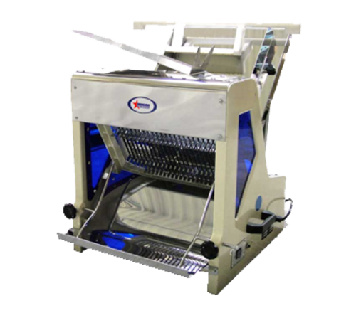 Omcan USA 44247 15" W x 6" H Maximum Loaf Size 0.50" Slice Thickness Countertop Bread Slicer - 0.25 HP