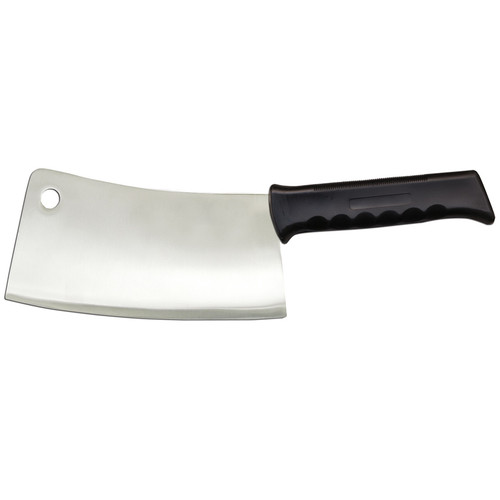 Omcan USA 10551 9" Stainless Steel Blade Black Plastic Handle Cleaver