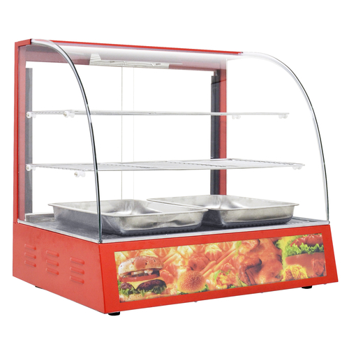 Omcan USA 21479 Curved Glass Food Warmer or Display Case - 110 Volts