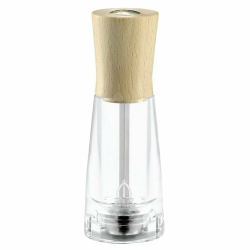 Omcan USA 43669 6" Tall Light Italian Beech Wood Acrylic Resin Base TRE SPADE Tosca Series Pepper Mill