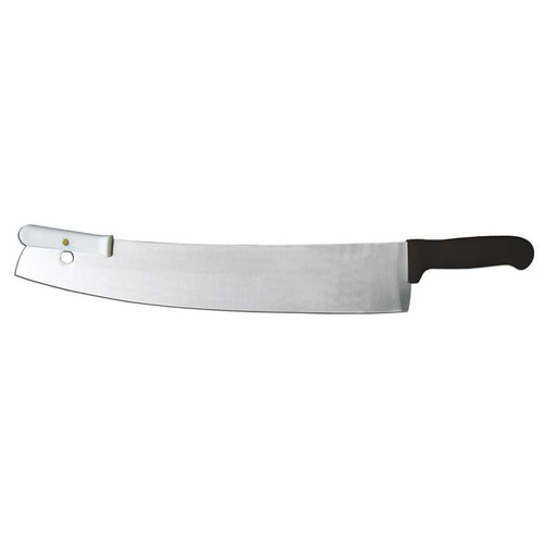 Omcan USA 11519 16" Black Double Handle Pizza Rocker Knife