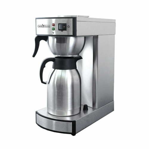 Omcan USA 44315 Stainless Steel Manual with 2 Thermal Carafe Coffee Maker - 120 Volts