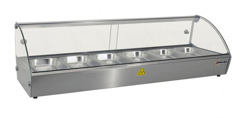 Omcan USA 43119 44"W Curved Glass Countertop Food Warmer Display Case - 110 Volts 1-Ph
