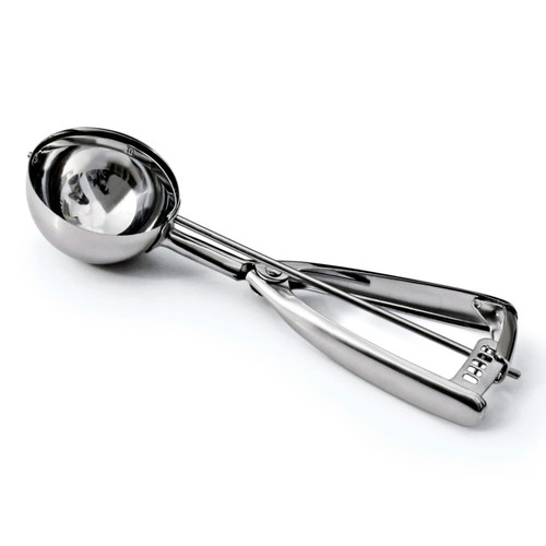Omcan USA 34850 3.75 Oz. Metal Handle Stainless Steel Ice Cream Scoop Disher