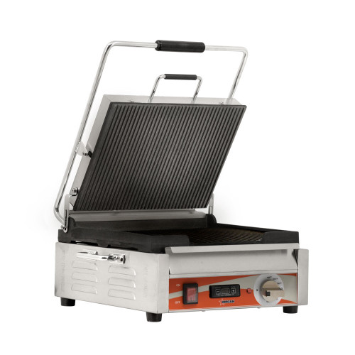 Omcan USA 42912 Stainless Steel Body Single Panini Grill - 120 Volts 1-Ph