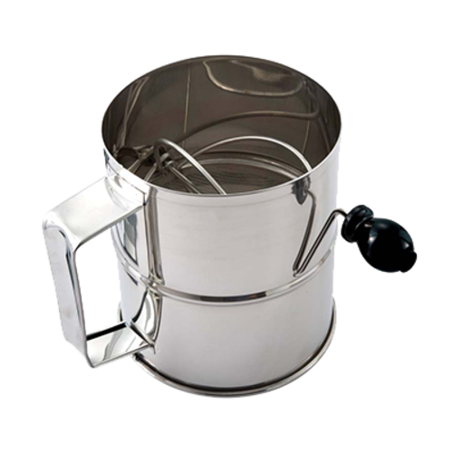 Omcan USA 80424 8 Cup Crank Handle Stainless Steel Rotary Sifter