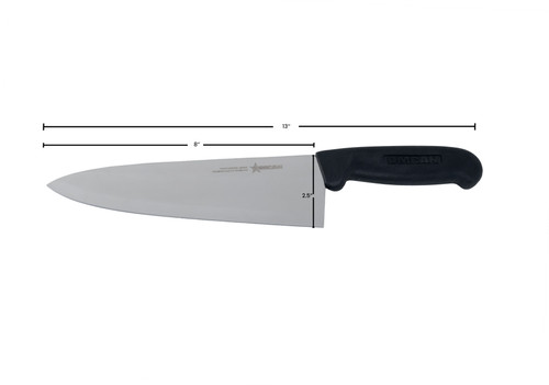 Omcan USA 11973 8" Black Handle Regular Cook Knife
