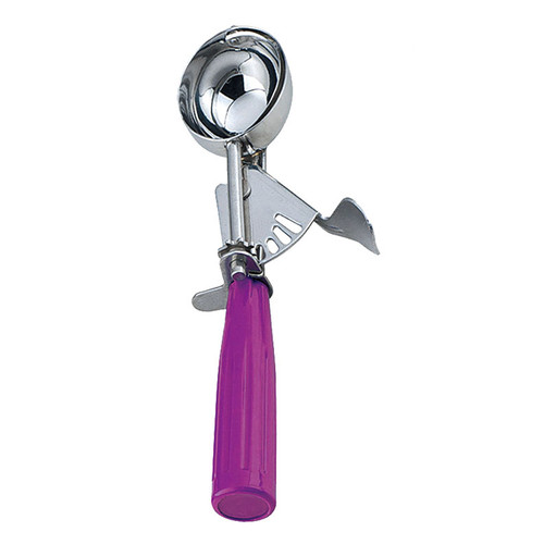 Omcan USA 34848 0.75 Oz. Orchid Plastic Handle Stainless Steel Ice Cream Scoop