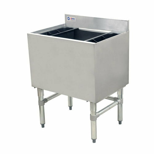 Omcan USA 43475 24"W x 18.50"D x 33" H 77 Lbs. Stainless Steel 20 Gauge Ice Bin