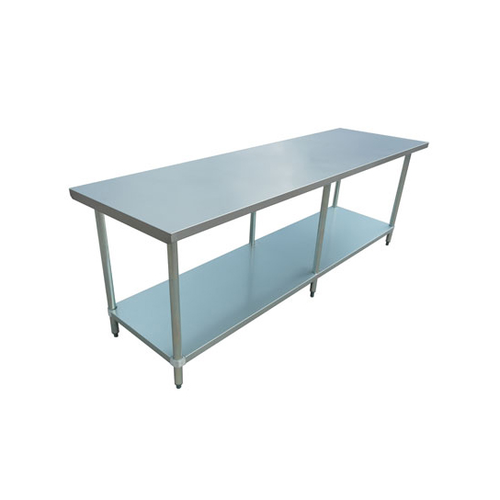 Omcan USA 18854 96" W x 24" D Galvanized 18 Gauge Elite Series Work Table with Undershelf