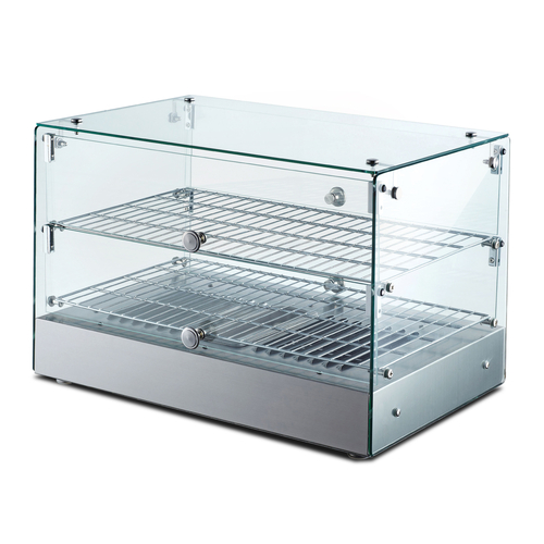 Omcan USA 41871 22"W x 14"D x 15"H Stainless Steel and Glass Countertop Food Warmer and Display Case - 110 Volts 1-Ph