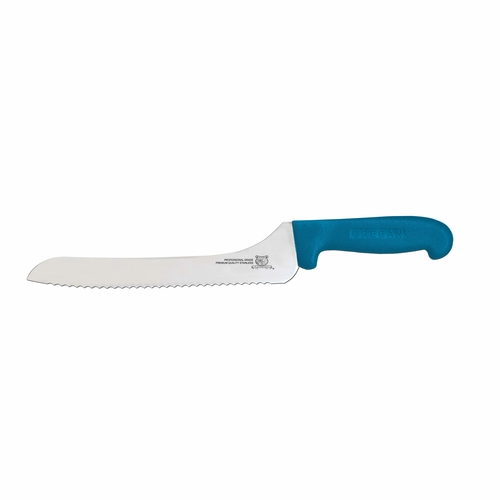 Omcan USA 12434 9" Blue Handle Wave off Set Edge Slicing Knife