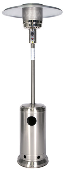 Omcan USA 47595 Stainless Steel Round Aluminum Reflector Propane Patio Heater - 48,000 BTU
