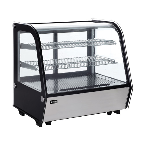 Omcan USA 44629 27.4" W Curved Glass 2 Shelves Refrigerated Display Case