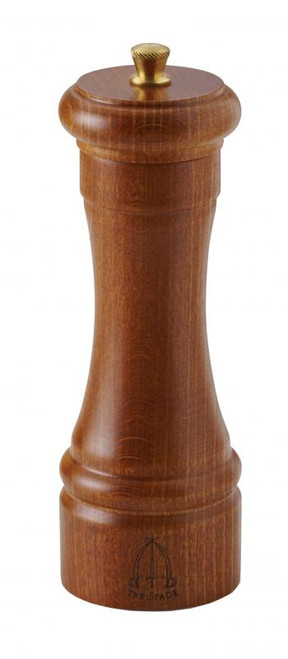 Omcan USA 43666 6" Tall Dark Italian Beech Wood Finish TRE SPADE Pepper Mill