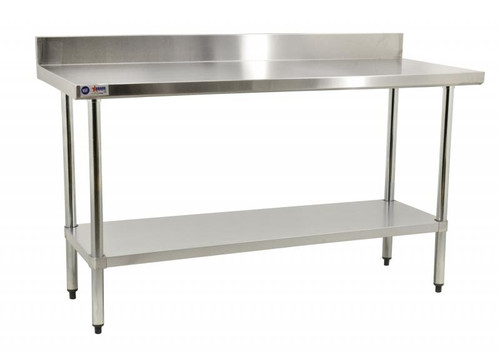 Omcan USA 23793 24" W x 24" D Galvanized 18 Gauge Elite Series Work Table with Undershelf