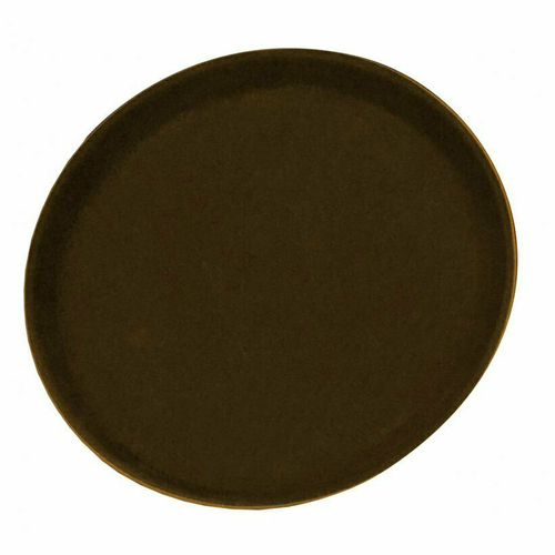 Omcan USA 80114 16" Dia. ABS Plastic Brown Round Serving Tray