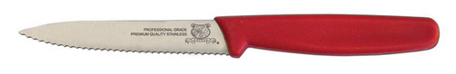 Omcan USA 11497 4" Stainless Steel Polypropylene Red Handle Paring Knife