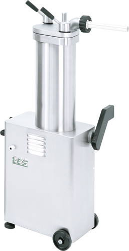 Omcan USA 46099 26 Lbs. Aluminum Lid and Piston Automatic Vertical Hydraulic Sausage Stuffer - 208 Volts