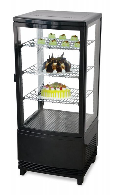 Omcan USA 25826 2.9 Cu. Ft. Black Refrigerated Display Case - 110 Volts 1-Ph
