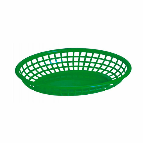 Omcan USA 80359 9" Green Plastic Oval Platter Basket