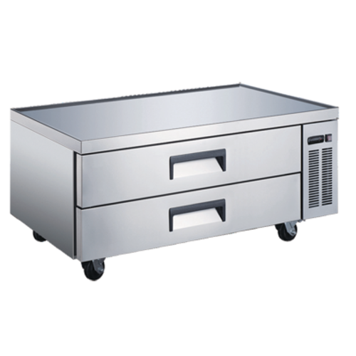 Omcan USA 50071 52" W Stainless Steel 2 Drawers Refrigerated Chef Base or Equipment Stand - 110 Volts 0.25 HP