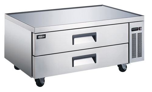 Omcan USA 50071 52" W Stainless Steel 2 Drawers Refrigerated Chef Base or Equipment Stand - 110 Volts 0.25 HP
