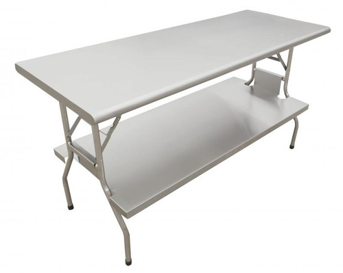 Omcan USA 41235 72" W x 24" D Stainless Steel Undershelf Folding Table