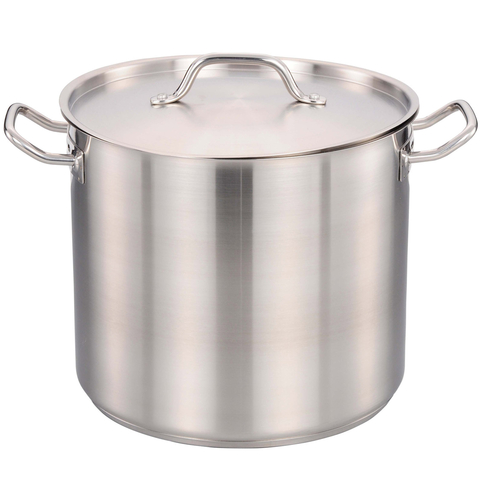Omcan USA 80445 80 Qt. Stainless Steel Stock Pot with Cover