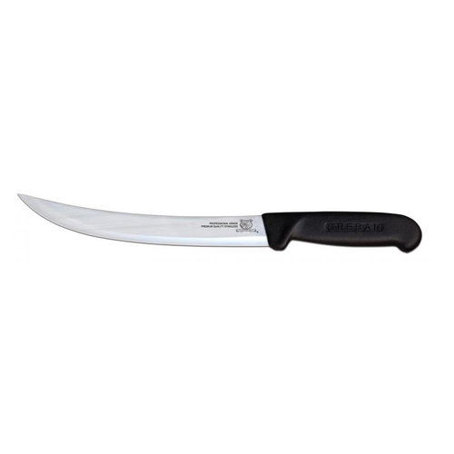 Omcan USA 12338 10" Stainless Steel Black Handle Curved Breaking Knife