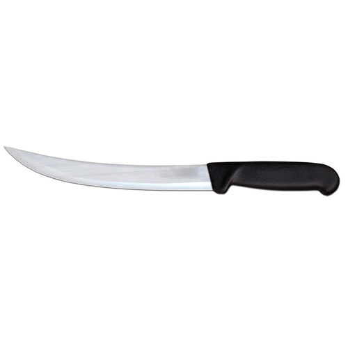 Omcan USA 12338 10" Stainless Steel Black Handle Curved Breaking Knife