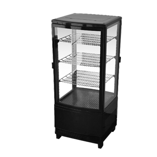 Omcan USA 25827 3.0 Cu. Ft. Black Refrigerated Display Case - 110 Volts 1-Ph
