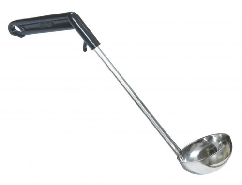 Omcan USA 80321 13" L 4 Oz. Stainless Steel with Black Plastic Handle Ladle