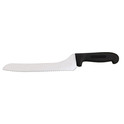 Omcan USA 12427 9" Black Handle Wave Edge offset Bread Slicer