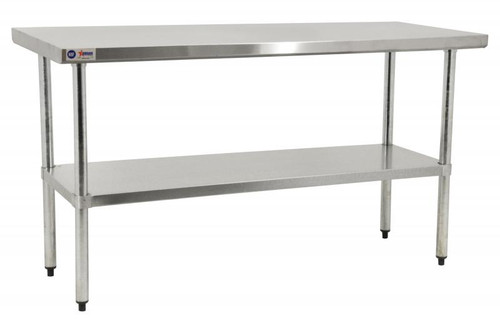 Omcan USA 17586 48" W x 30" D Galvanized 18 Gauge Elite Series Work Table with Undershelf