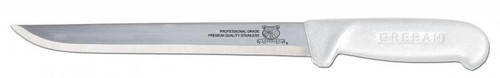 Omcan USA 11856 8" White Handle Straight Blade Fillet Knife