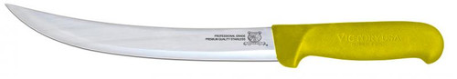 Omcan USA 23893 8" Yellow Handle Curved Blade Breaking Knife
