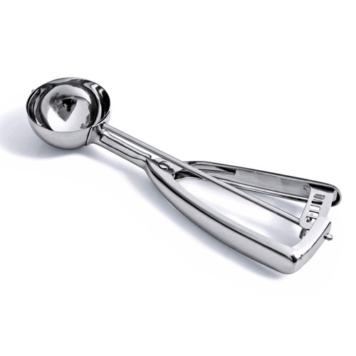 Omcan USA 34852 2.75 Oz. Metal Handle Stainless Steel Ice Cream Scoop Disher