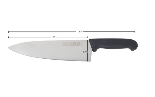 Omcan USA 12861 10" Blade Stainless Steel Black Handle Medium Cook Knife